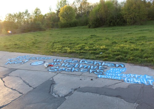 am Tatort in der Wolfsburger Str. (der Plattenbau wurde abgerissen)